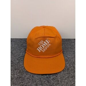 VTG The Home Depot Hat Mens OSFA Orange Rope Snapback Embroidered Logo Summit